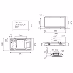 Elica Hilight-X H16 WH/A/100 Ceiling built-in White