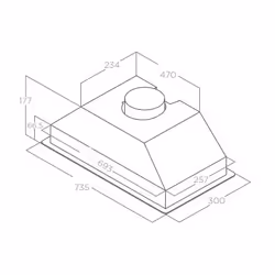 Elica ERA-HE-SS-80 cooker hood Built-in Stainless steel 428 m³/h