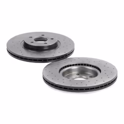 BREMBO Brake disc VOLVO: V40 Hatchback, S40 II, V50, FORD: Focus 2 XTRA LINE 25mm 5 perforated/vented Coated High-carbon 09.A728.1X 1368548,1384290