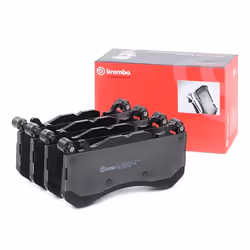 Brake pad set; BREMBO; prepared for wear warning indicator with anti-squeak plate without accessories; for MERCEDES-BENZ, PUC ...