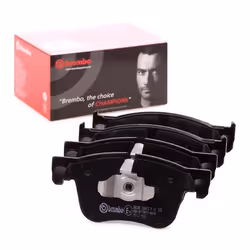 Brake pad set; BREMBO; prepared for wear warning indicator with piston clip, with anti-squeak plate with accessories; for PEU ...