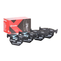 BREMBO P 06 033X Brake pad set prepared for wear warning indicator with anti-squeak plate without accessories BMW: 5 Saloon, 5 Touring, 6 Coupe