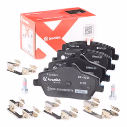 BREMBO P 06 034X Brake pad set prepared for wear warning indicator with brake caliper screws, with anti-squeak plate with accessories MINI: Hatchback