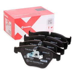 BREMBO P 06 055X Brake pad set prepared for wear warning indicator with anti-squeak plate without accessories BMW: 3 Saloon, 3 Coupe, 3 Touring