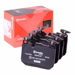 Brake pad set; BREMBO; prepared for wear warning indicator with anti-squeak plate without accessories, with counterweights; f ...
