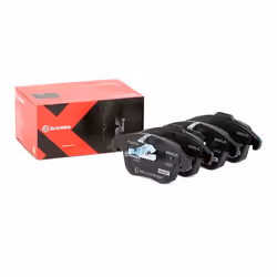 Brake pad set; BREMBO; excl. wear warning contact with anti-squeak plate without accessories; for VOLVO, FORD, LAND ROVER, JA ...