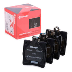 BREMBO P 50 033X Brake pad set prepared for wear warning indicator with anti-squeak plate without accessories MERCEDES-BENZ: CLK Coupe, C-Class Saloon