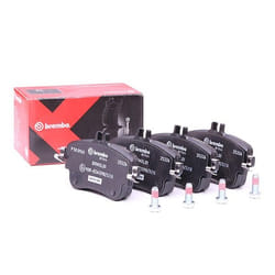 BREMBO P 50 094X Brake pad set prepared for wear warning indicator with brake caliper screws, with anti-squeak plate with accessories
