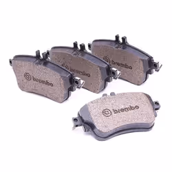 BREMBO P 50 094X Brake pad set prepared for wear warning indicator with brake caliper screws, with anti-squeak plate with accessories