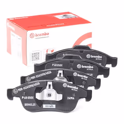 Brake pad set; BREMBO; excl. wear warning contact with anti-squeak plate without accessories; for RENAULT, DACIA, NISSAN, MIT ...