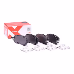 Brake pad set; BREMBO; with acoustic wear warning with anti-squeak plate with accessories; for SUBARU, TOYOTA; 26296AJ02A, 26 ...