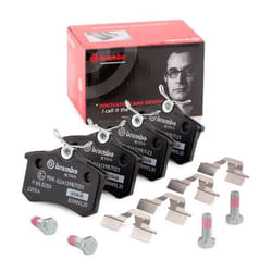 BREMBO Xtra P 85 020X Brake pad set excl. wear warning contact with brake caliper screws, with anti-squeak plate with accessories AUDI: A3 Hatchback