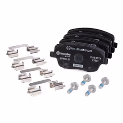 BREMBO P 85 057X Brake pad set excl. wear warning contact with brake caliper screws, with anti-squeak plate with accessories SKODA: Fabia 2, Roomster