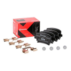 BREMBO P 85 095X Brake pad set prepared for wear warning indicator with brake caliper screws, with anti-squeak plate with accessories