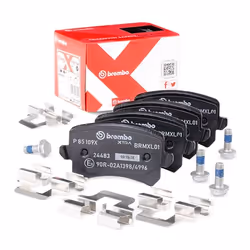 BREMBO P 85 109X Brake pad set excl. wear warning contact with brake caliper screws, with anti-squeak plate with accessories VOLKSWAGEN: CC, Golf 5