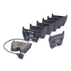BREMBO P 85 152X Brake pad set incl. wear warning contact with anti-squeak plate without accessories AUDI: A3 Saloon, A3 Sportback, Q3