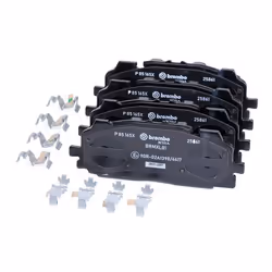 BREMBO P 85 165X Brake pad set prepared for wear warning indicator with anti-squeak plate with accessories AUDI: A6 C8 Avant, Q5, A5 B9 Coupe
