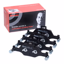 Brake pad set; BREMBO; prepared for wear warning indicator with piston clip, with anti-squeak plate with accessories, with co ...