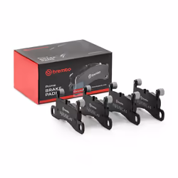 Brake pad set; BREMBO; prepared for wear warning indicator with anti-squeak plate without accessories, with counterweights; f ...