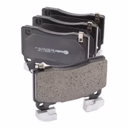 BREMBO P 10 064 Brake pad set with acoustic wear warning with anti-squeak plate without accessories, with counterweights TESLA: Model S