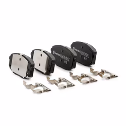 BREMBO P 30 099 Brake pad set with acoustic wear warning with piston clip, with anti-squeak plate with accessories HYUNDAI: Kona SUV