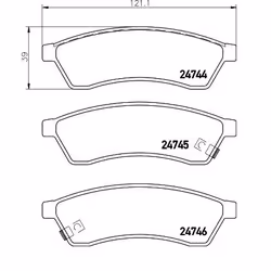 Brake pad set; BREMBO; with acoustic wear warning with anti-squeak plate without accessories; for CHEVROLET, SUZUKI; 96475028 ...