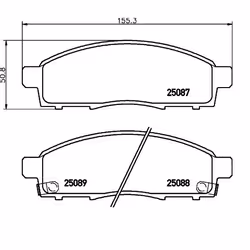 BREMBO P 56 102 Brake pad set with acoustic wear warning with anti-squeak plate without accessories NISSAN: NV200 Box Body / Estate - Additional view 4