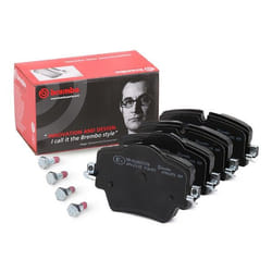BREMBO Low-Met P 06 093 Brake pad set prepared for wear warning indicator with brake caliper screws, with anti-squeak plate with accessories BMW: X3