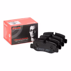 Brake pad set; BREMBO; prepared for wear warning indicator with piston clip, with anti-squeak plate with accessories; for MER ...