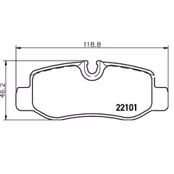BREMBO P 50 126 Brake pad set prepared for wear warning indicator with piston clip, with anti-squeak plate with accessories MERCEDES-BENZ: Vito Tourer - Additional view 4