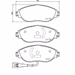 BREMBO Prime P 85 144 Brake pad set PRIME LINE - Ring incl. wear warning contact with brake caliper screws, with anti-squeak plate with accessories