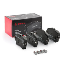 BREMBO P 06 092 Brake pad set prepared for wear warning indicator with brake caliper screws, with anti-squeak plate with accessories MINI: Clubman