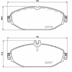 Brake pad set; BREMBO; prepared for wear warning indicator with brake caliper screws, with anti-squeak plate with accessories ...