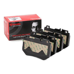 BREMBO P 50 123 Brake pad set prepared for wear warning indicator with anti-squeak plate without accessories MERCEDES-BENZ: C-Class Saloon