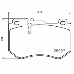 BREMBO P 50 123 Brake pad set prepared for wear warning indicator with anti-squeak plate without accessories MERCEDES-BENZ: C-Class Saloon - Additional view 4