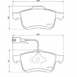 BREMBO P 23 163 Brake pad set incl. wear warning contact with piston clip, with anti-squeak plate with accessories FIAT: Doblo II Box Body / Estate - Additional view 4