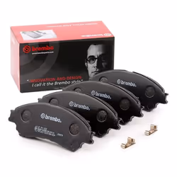 Brake pad set; BREMBO; with acoustic wear warning with anti-squeak plate without accessories; for SUZUKI; 4605B949, 5581061M0 ...