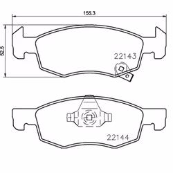 Brake pad set; BREMBO; with acoustic wear warning with piston clip, with anti-squeak plate with accessories; for VAUXHALL, OP ...