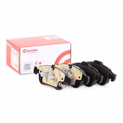 Brake pad set; BREMBO; with acoustic wear warning with piston clip, with anti-squeak plate with accessories; for JEEP, FIAT; ...