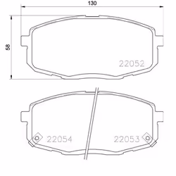 Brake pad set; BREMBO; with acoustic wear warning with piston clip, with anti-squeak plate with accessories; for HYUNDAI, KIA ...