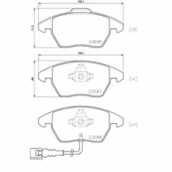 BREMBO P 85 146 Brake pad set incl. wear warning contact with piston clip, with anti-squeak plate with accessories VOLKSWAGEN: Golf 5