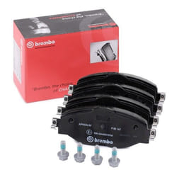 BREMBO P 85 147 Brake pad set PRIME LINE - Ring prepared for wear warning indicator with brake caliper screws, with anti-squeak plate with accessories