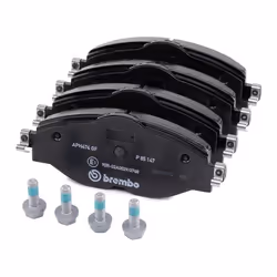 BREMBO P 85 147 Brake pad set PRIME LINE - Ring prepared for wear warning indicator with brake caliper screws, with anti-squeak plate with accessories