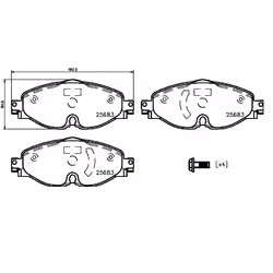 BREMBO P 85 147 Brake pad set PRIME LINE - Ring prepared for wear warning indicator with brake caliper screws, with anti-squeak plate with accessories - Additional view 4