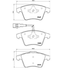 BREMBO P 85 149 Brake pad set incl. wear warning contact with piston clip, with anti-squeak plate with accessories VOLKSWAGEN: Touareg I
