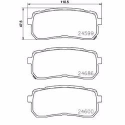 Brake pad set; BREMBO; with acoustic wear warning with piston clip, with anti-squeak plate with accessories; for KIA, HYUNDAI ...