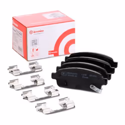 Brake pad set; BREMBO; with acoustic wear warning with anti-squeak plate without accessories; for VAUXHALL, AUDI, OPEL; 13417 ...
