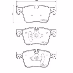 Brake pad set; BREMBO; PRIME LINE - Ring prepared for wear warning indicator with piston clip, with anti-squeak plate with ac ...
