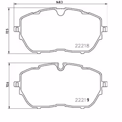 Brake pad set; BREMBO; excl. wear warning contact with brake caliper screws, with anti-squeak plate with accessories; for PEU ...