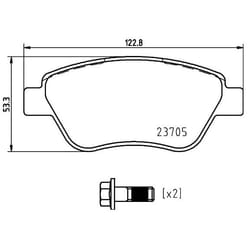 BREMBO P 23 169 Brake pad set excl. wear warning contact with brake caliper screws, with anti-squeak plate with accessories FIAT: Doblo I Estate
